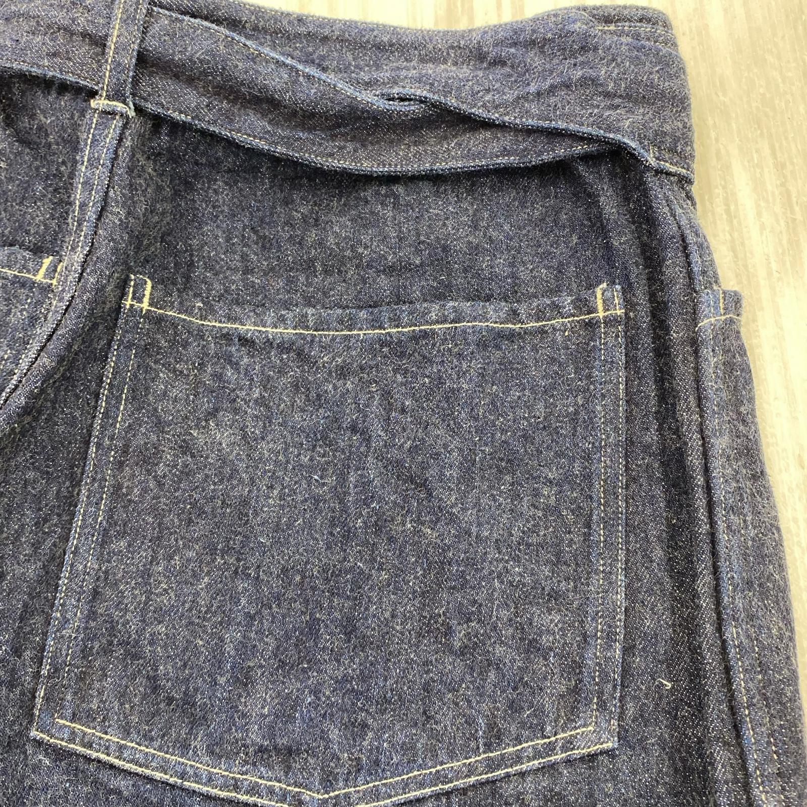 デニムパンツ 24AW ベルテッドパンツ インディゴ (2) A03--03001 2