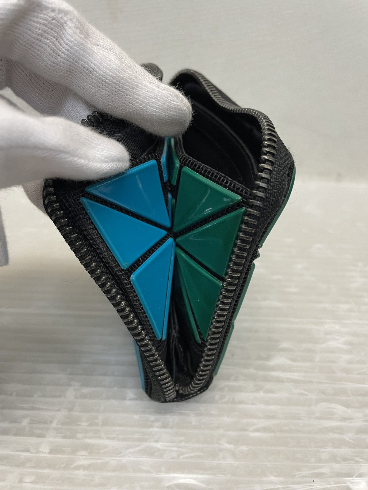 コインケース BAOBAO ISSEY MIYAKE バイカラー コインケース グリーン×ターコイズ