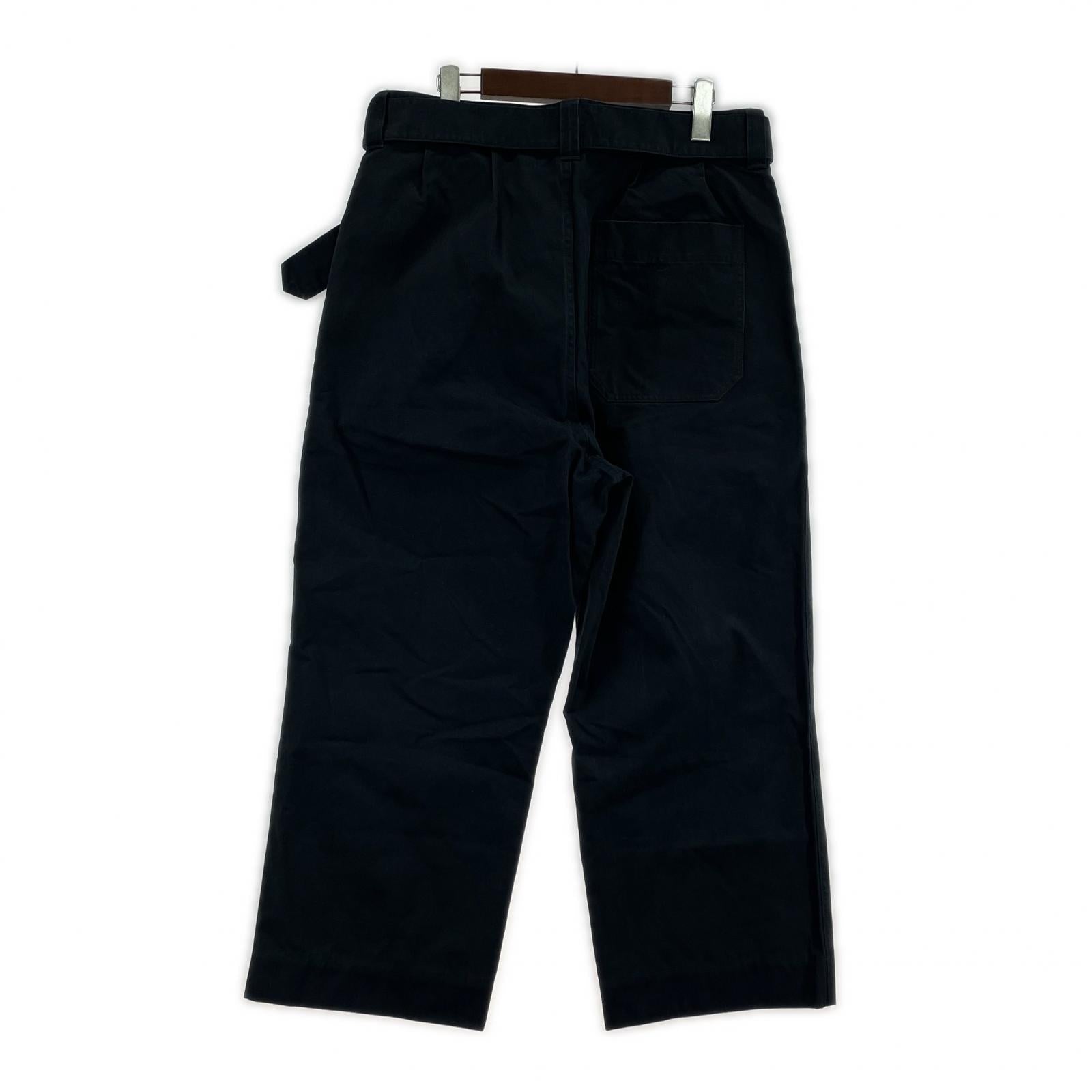パンツ 24SS ベルテッド コットンパンツ M L ブラック