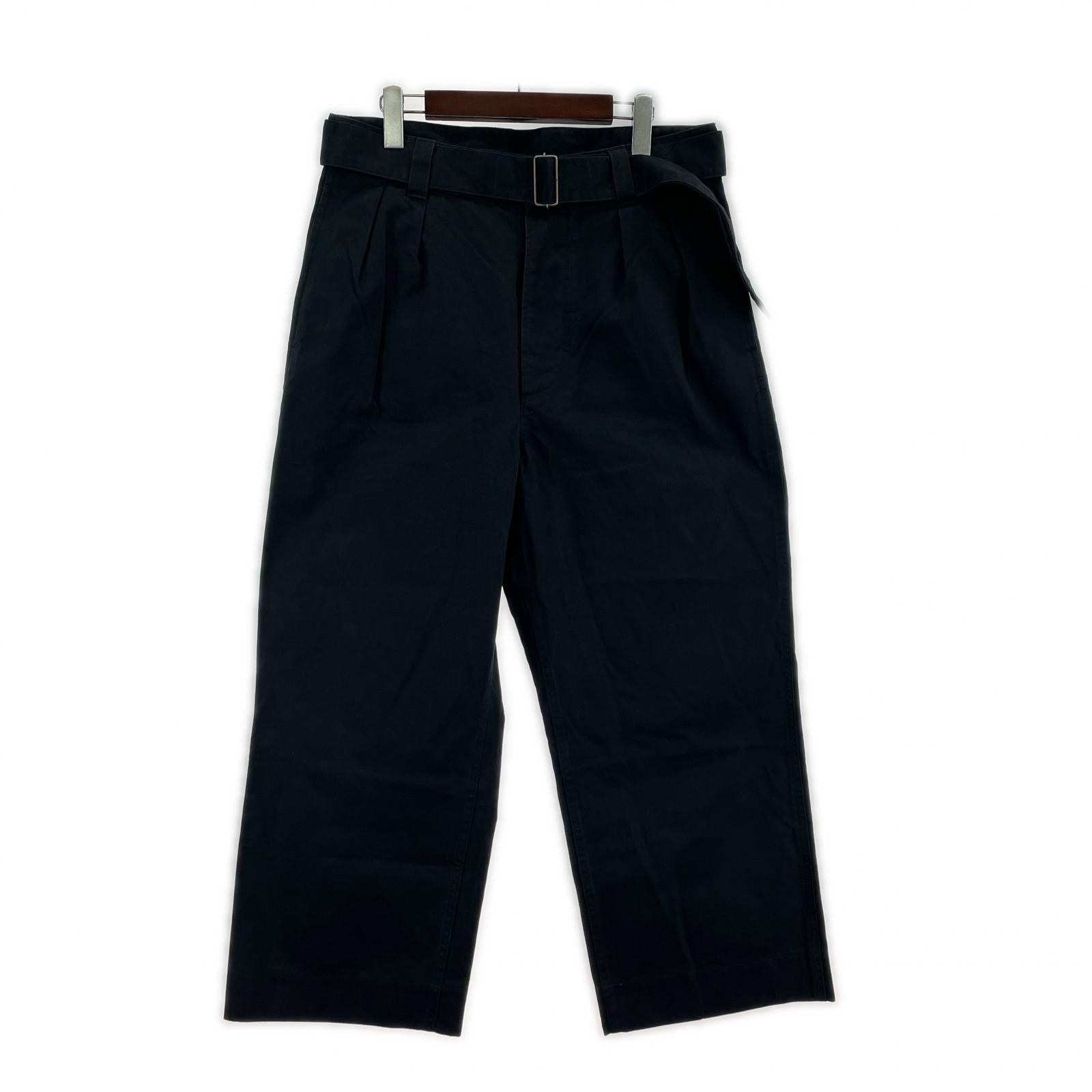 パンツ 24SS ベルテッド コットンパンツ M L ブラック