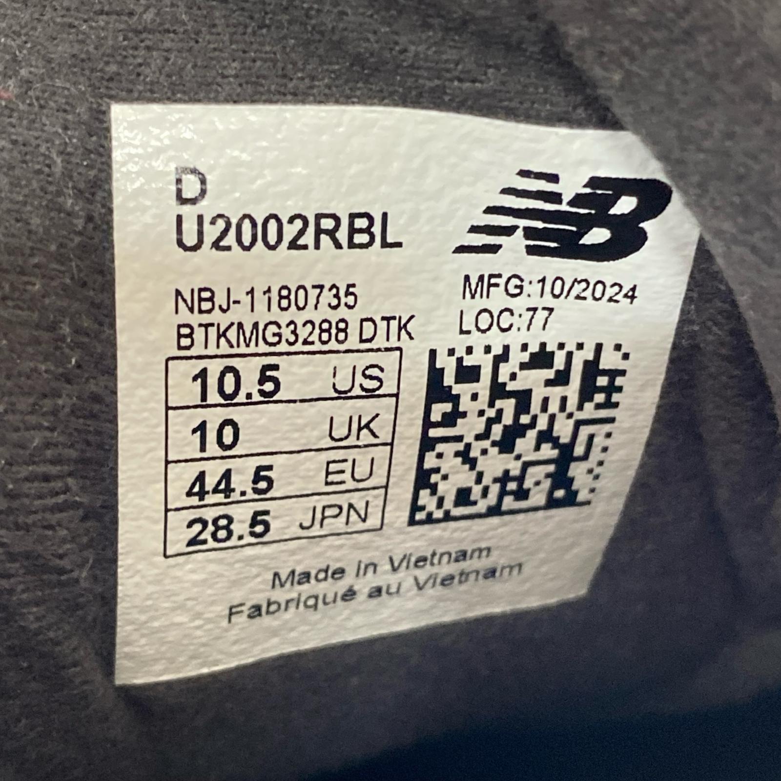 スニーカー U2002RBL 28.5cm 28.5cm (US10 1/2 UK10 EU47) ブラック