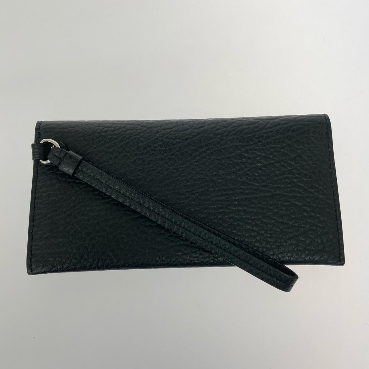 長財布 4ステッチ ハンドルウォレット レザー 黒 ブラック