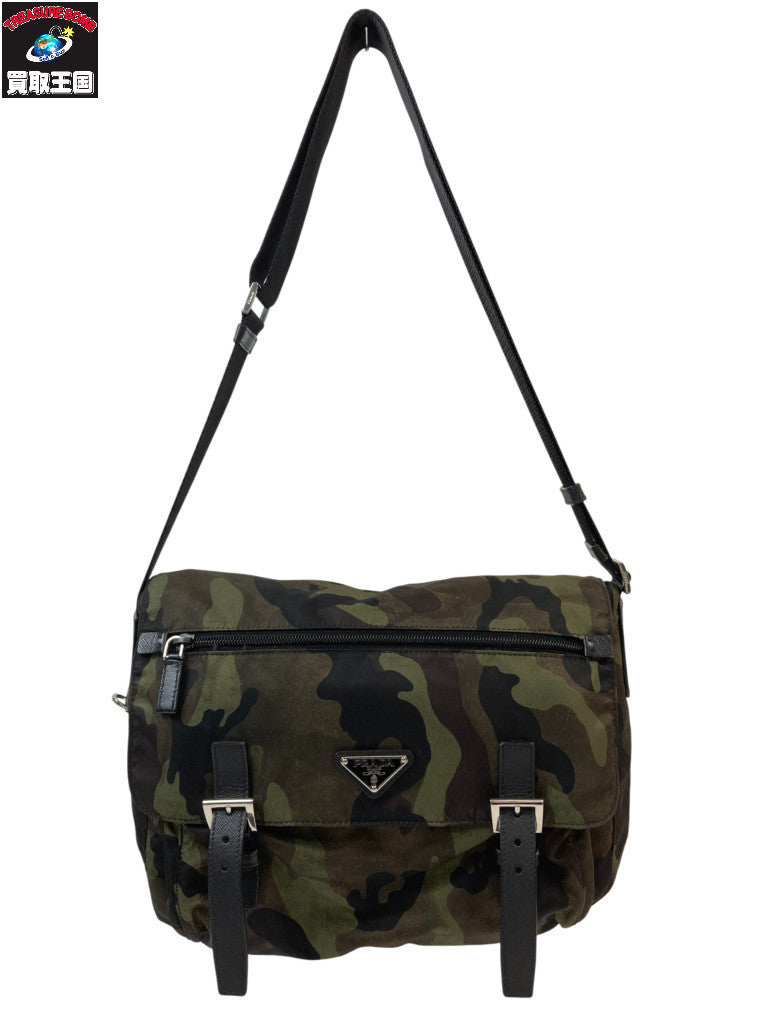 PRADA カモフラ ナイロン メッセンジャーバッグ 緑