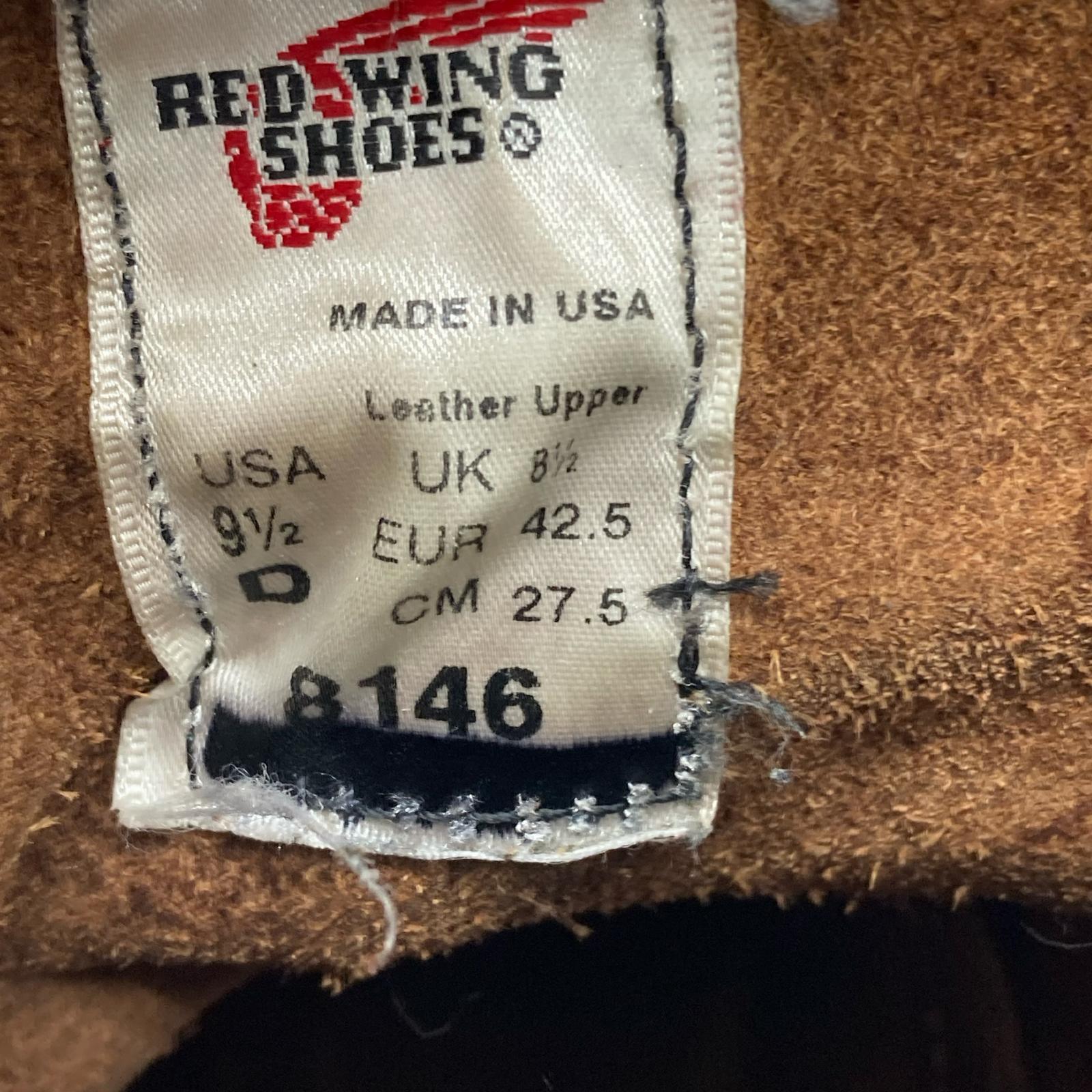ブーツ RED WING 8146 ROUGHNECK レースアップブーツ ブラウン 27.5cm (US9 1/2 UK9 EU45) ブラウン
