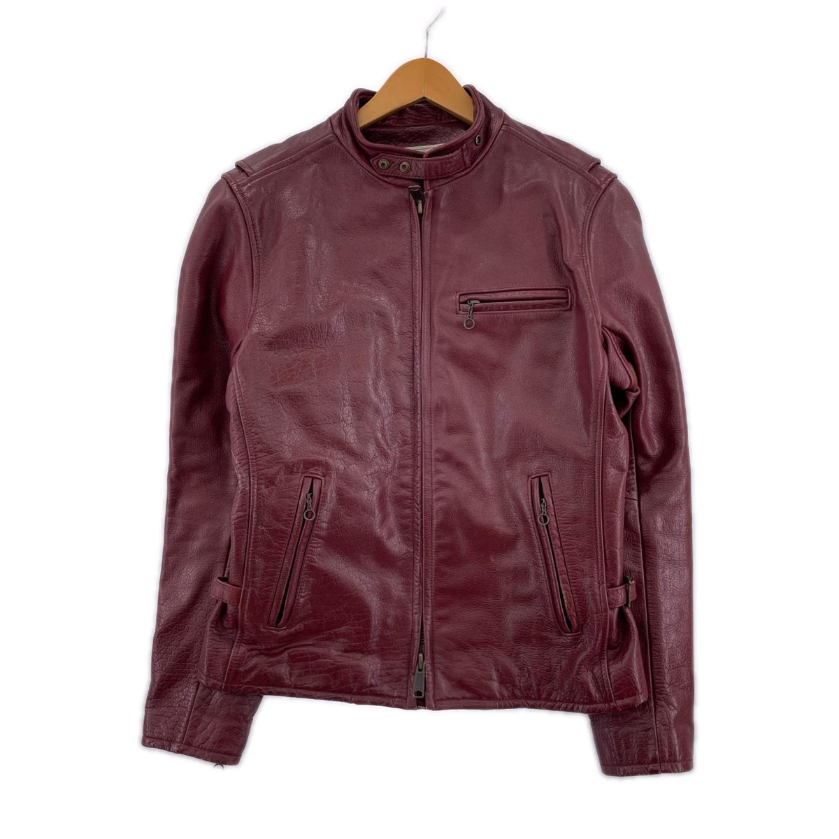 レザージャケット Leather Jacket M M ワインレッド