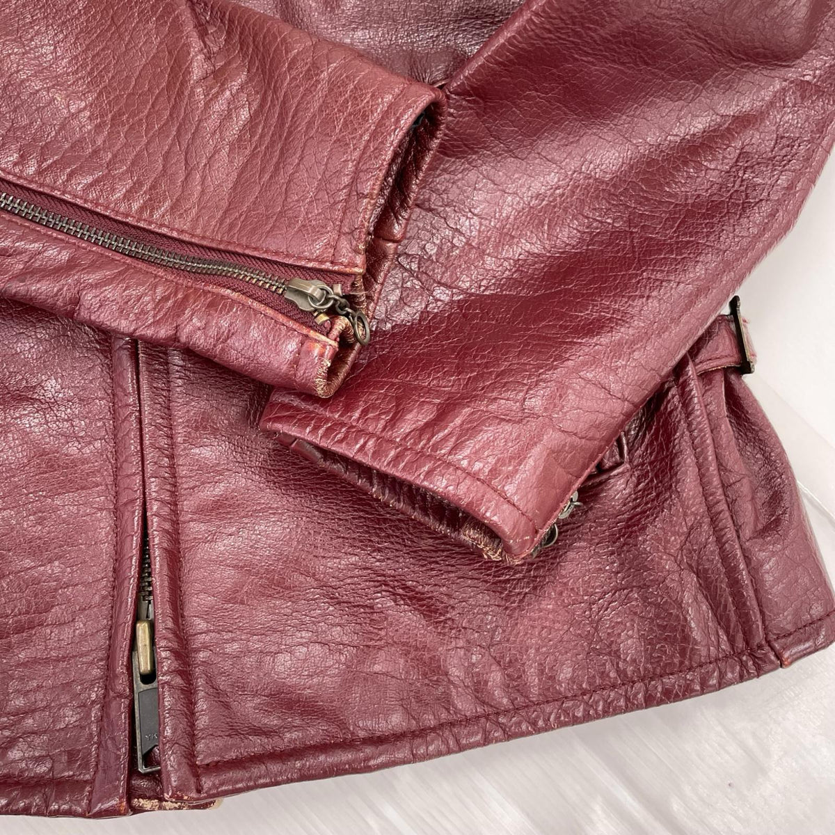 レザージャケット Leather Jacket M M ワインレッド
