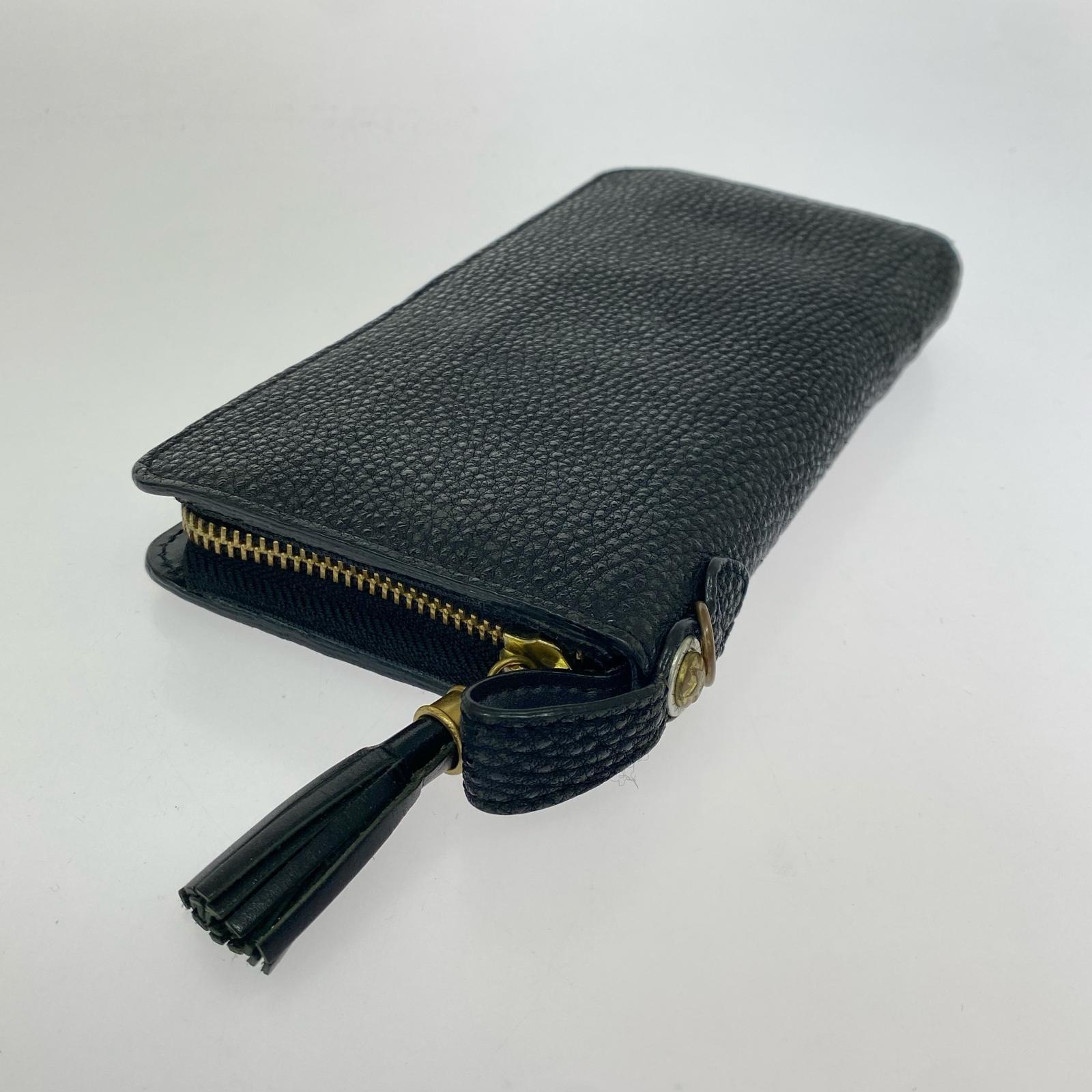 長財布 ラウンドジップウォレット BLK ブラック