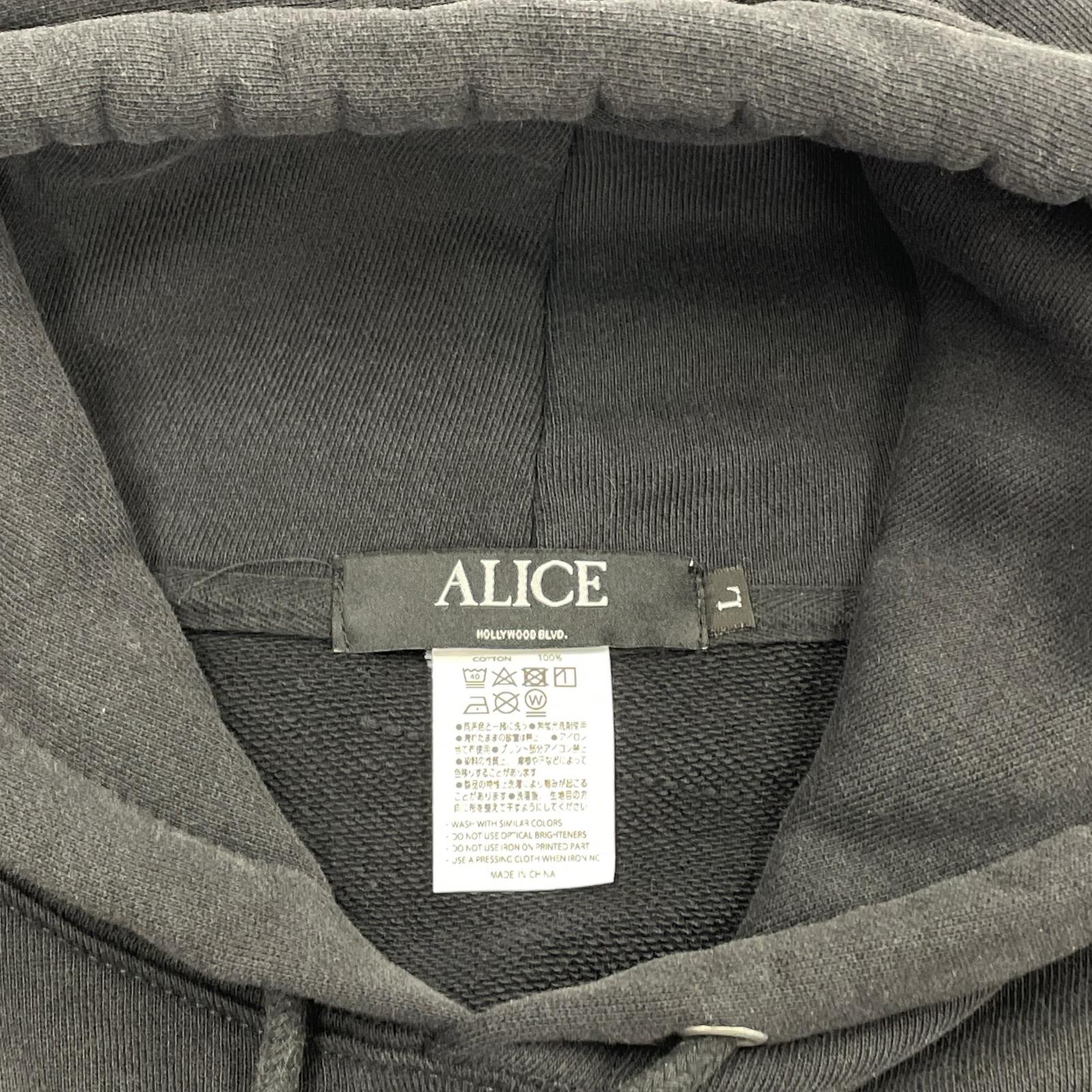 パーカー ALICE HOLLYWOOD ALICEDE METAL PO HOODIE L ブラック
