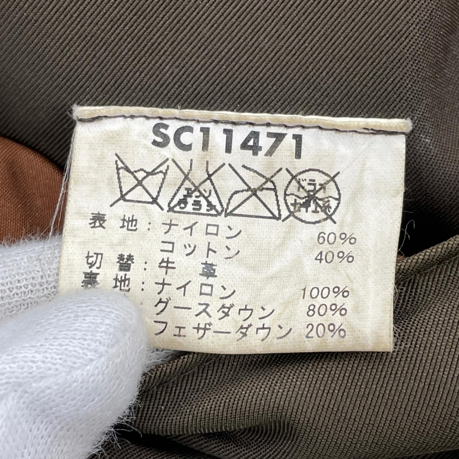 ダウンベスト LEATHER YOKE DOWN VEST(M) S ブラウン