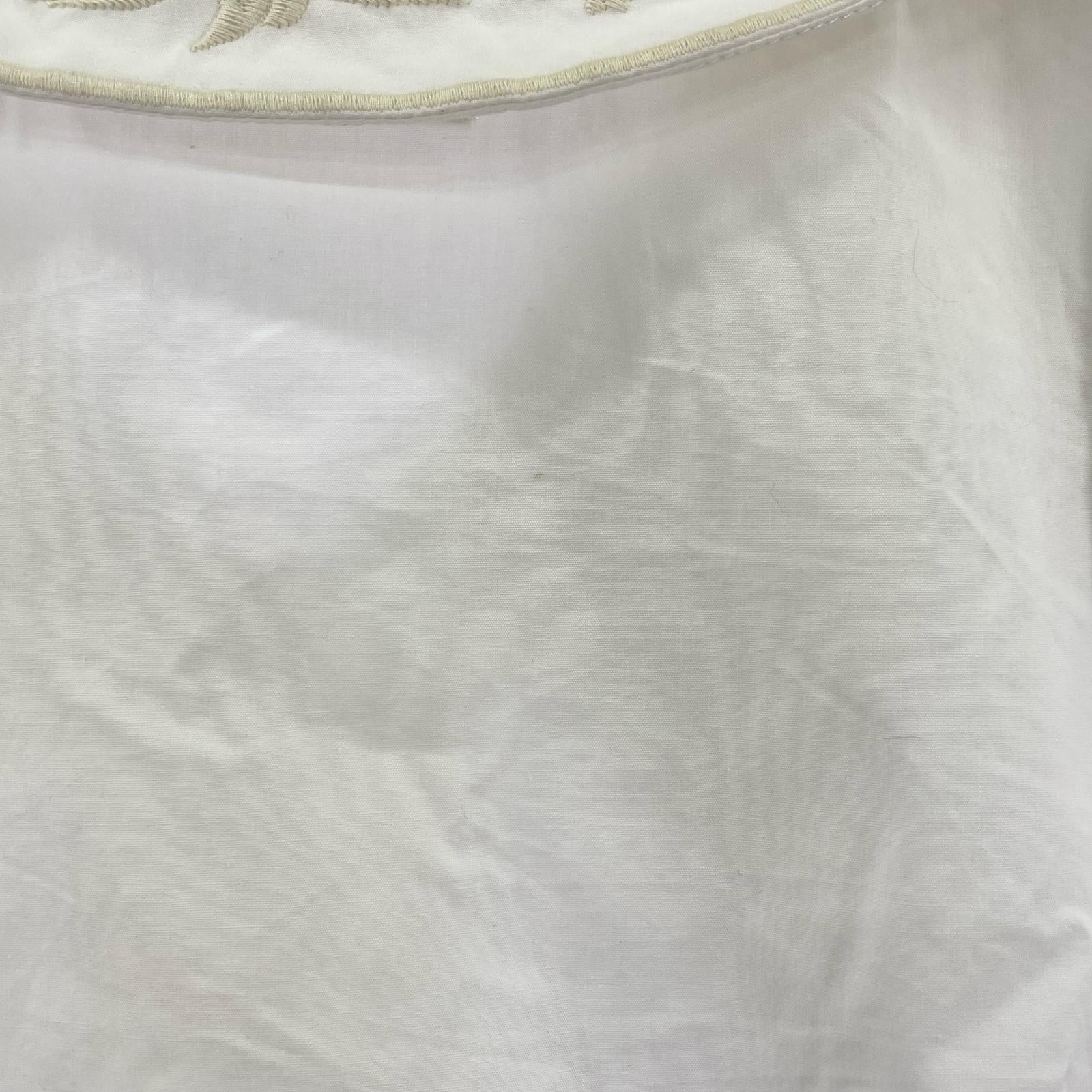 半袖シャツ MEDI EMBROIDERY COLLAR BLOUSE/刺繍ブラウス/白 ホワイト