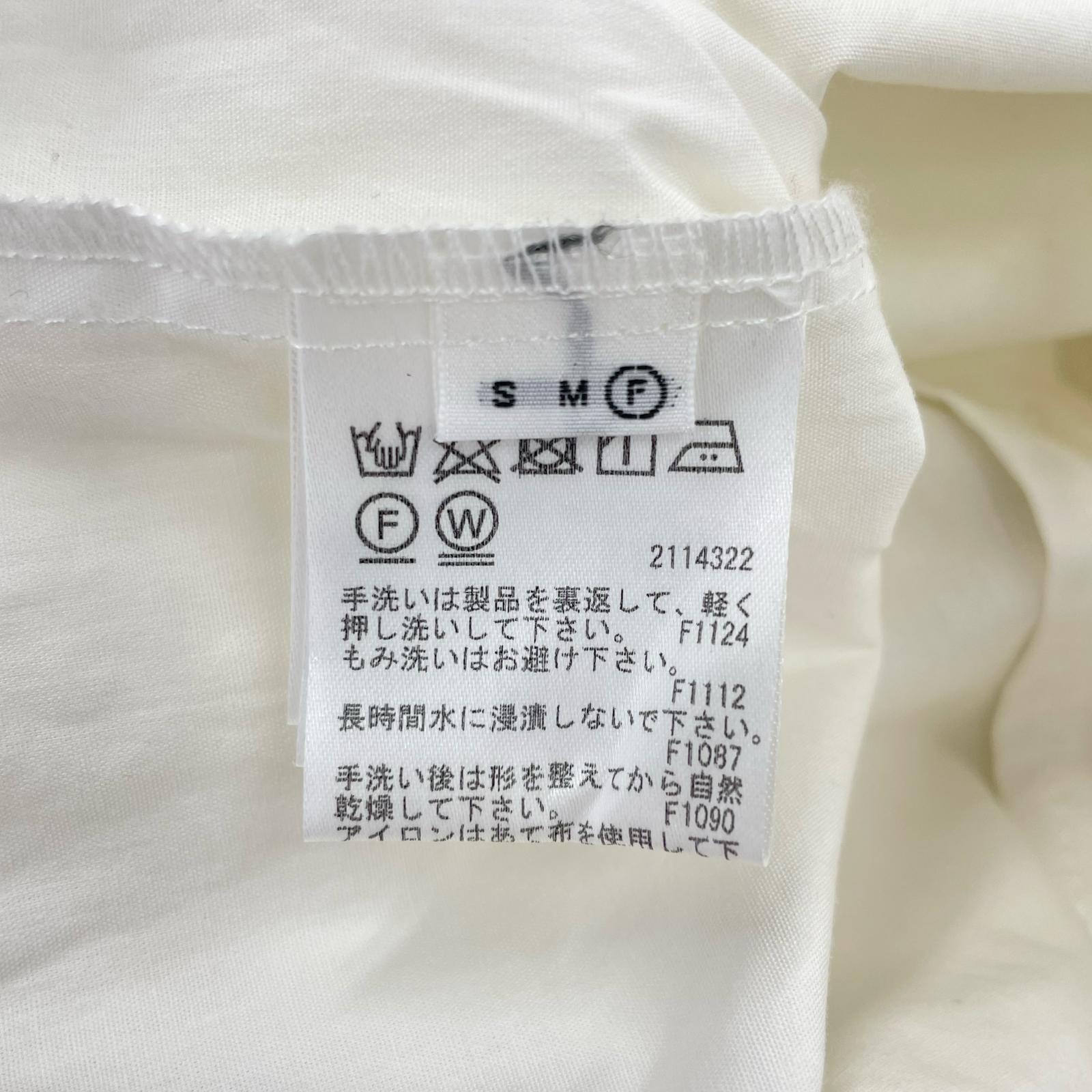 半袖シャツ MEDI EMBROIDERY COLLAR BLOUSE/刺繍ブラウス/白 ホワイト