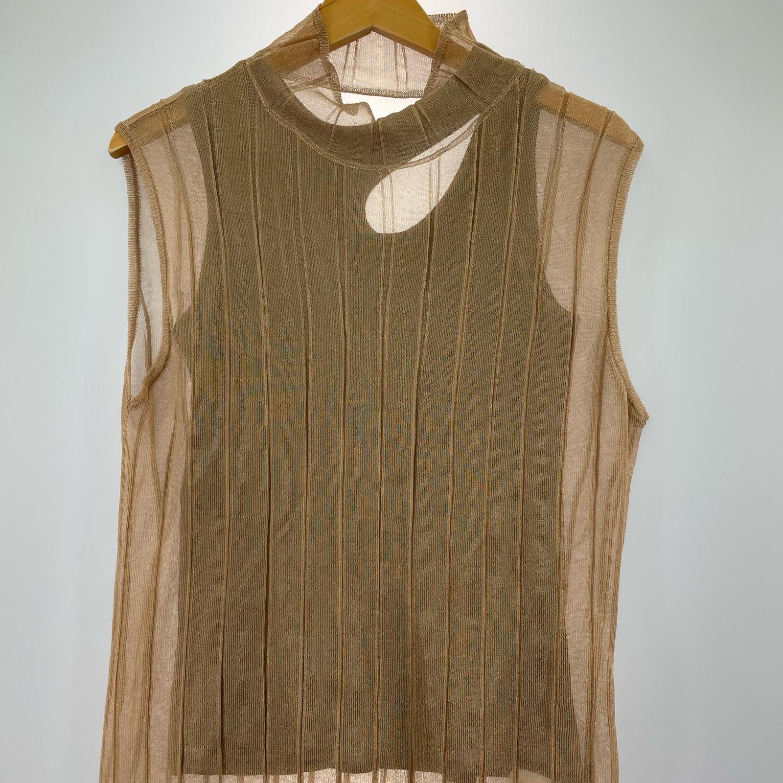 ワンピース MEDI SHEER LAYERED DEFORMATION インナー付 ブラウン