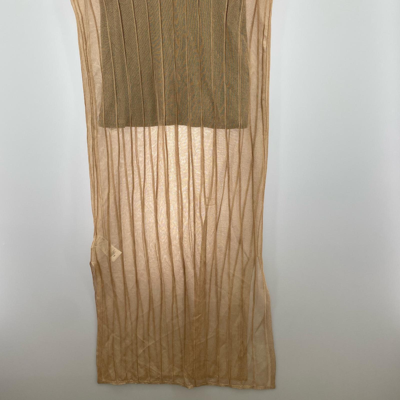 ワンピース MEDI SHEER LAYERED DEFORMATION インナー付 ブラウン