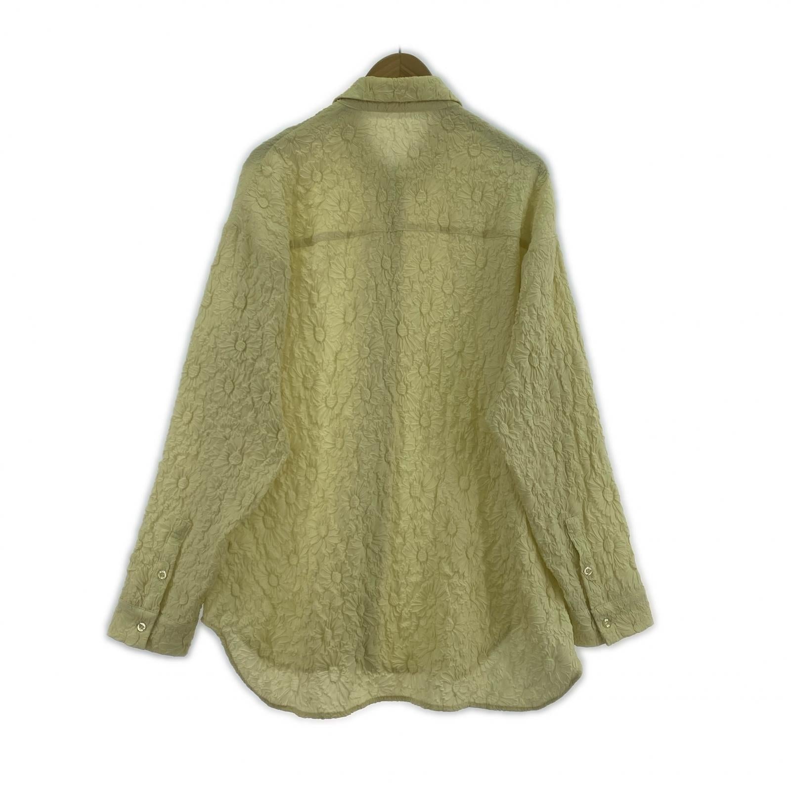 長袖シャツ SHRINK FLOWER SHIRT YEL ししゅ フリー グリーン
