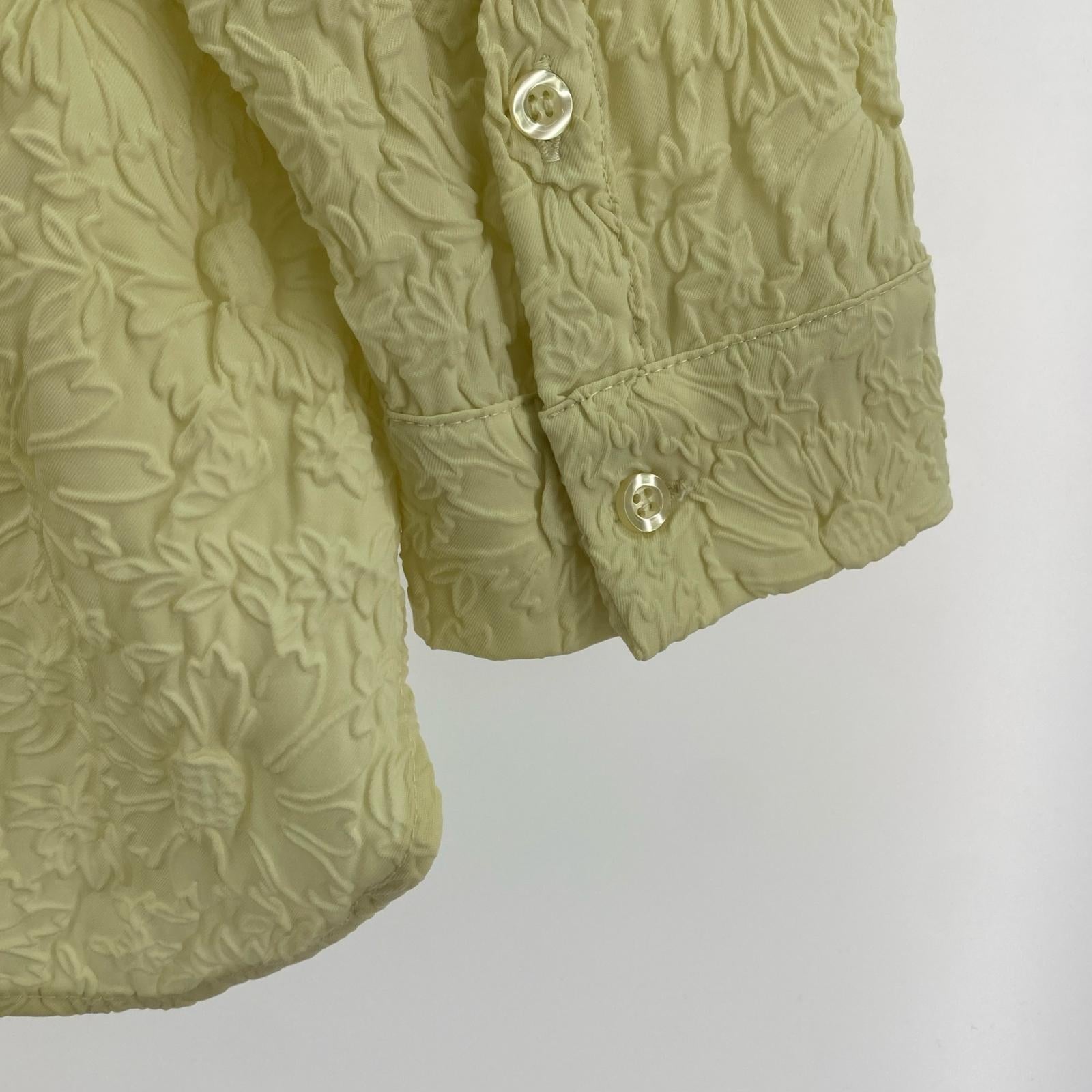 長袖シャツ SHRINK FLOWER SHIRT YEL ししゅ フリー グリーン