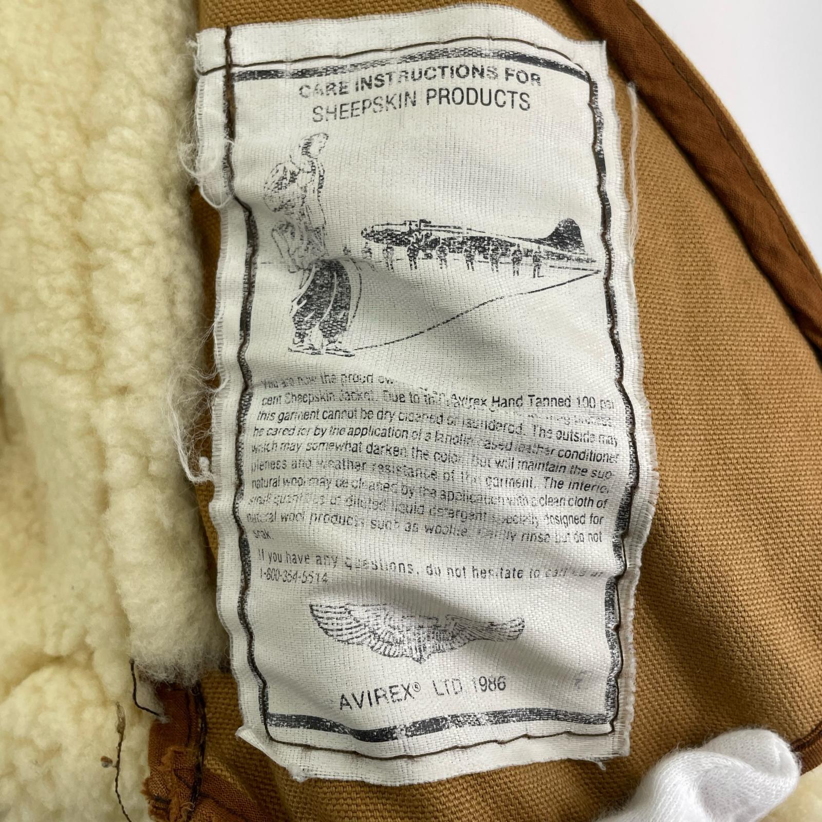 レザージャケット B-3 ムートンレザージャケット 38 38 ブラウン