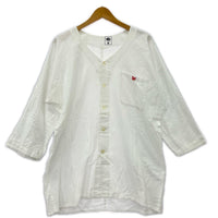 長袖Tシャツ wax 鯉口シャツ 白 ホワイト