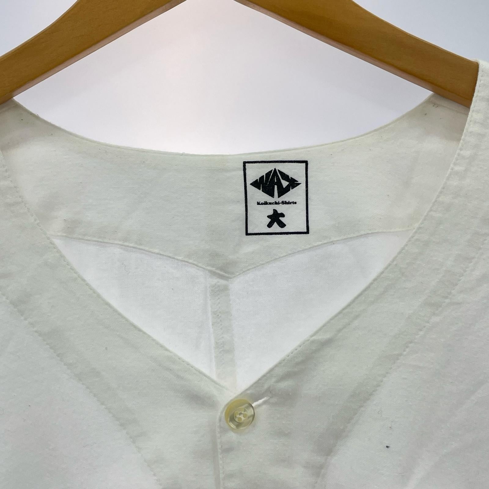 長袖Tシャツ wax 鯉口シャツ 白 ホワイト
