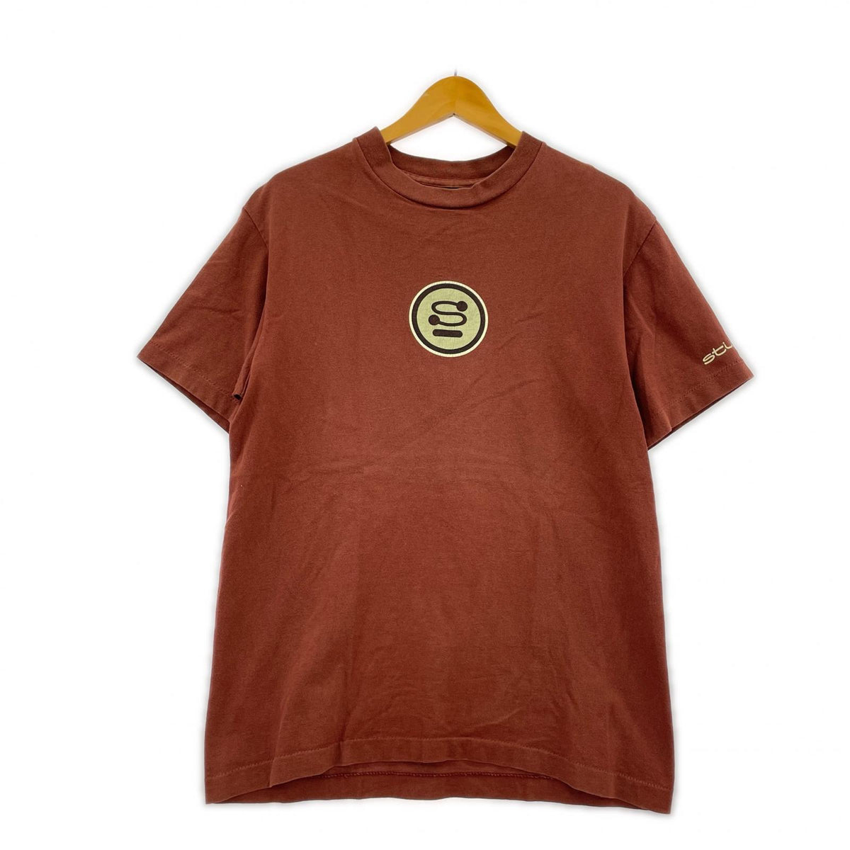 半袖Tシャツ 80s-90s USA製 黒タグ S Logo Tシャツ(M) エンジ M レッド