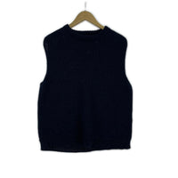 ニット VAN DER STRAETE ニットベスト S 紺 S ネイビー