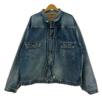 デニムジャケット ダメージ加工 デニムジャケット (XL) インディゴ ブルー