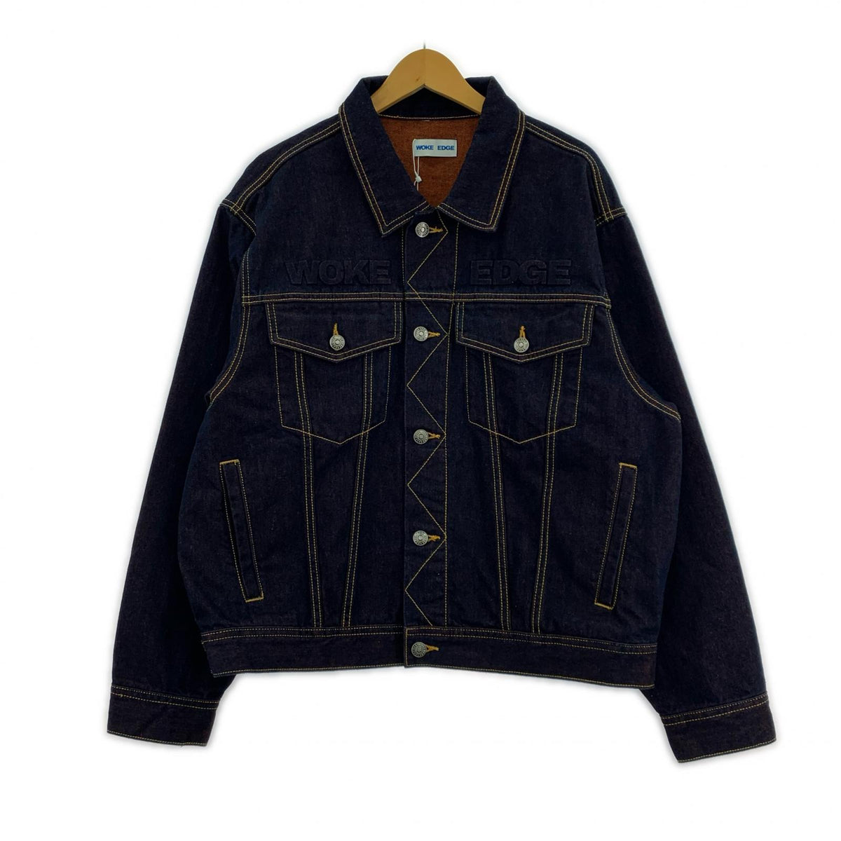 デニムジャケット WOKE EDGE Candy Weave Denim Jacket (XL) ネイビー