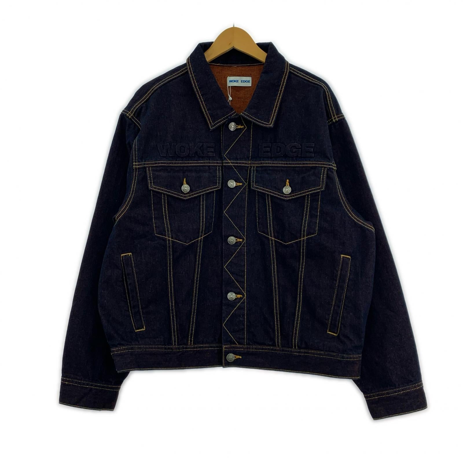 デニムジャケット WOKE EDGE Candy Weave Denim Jacket (XL) ネイビー