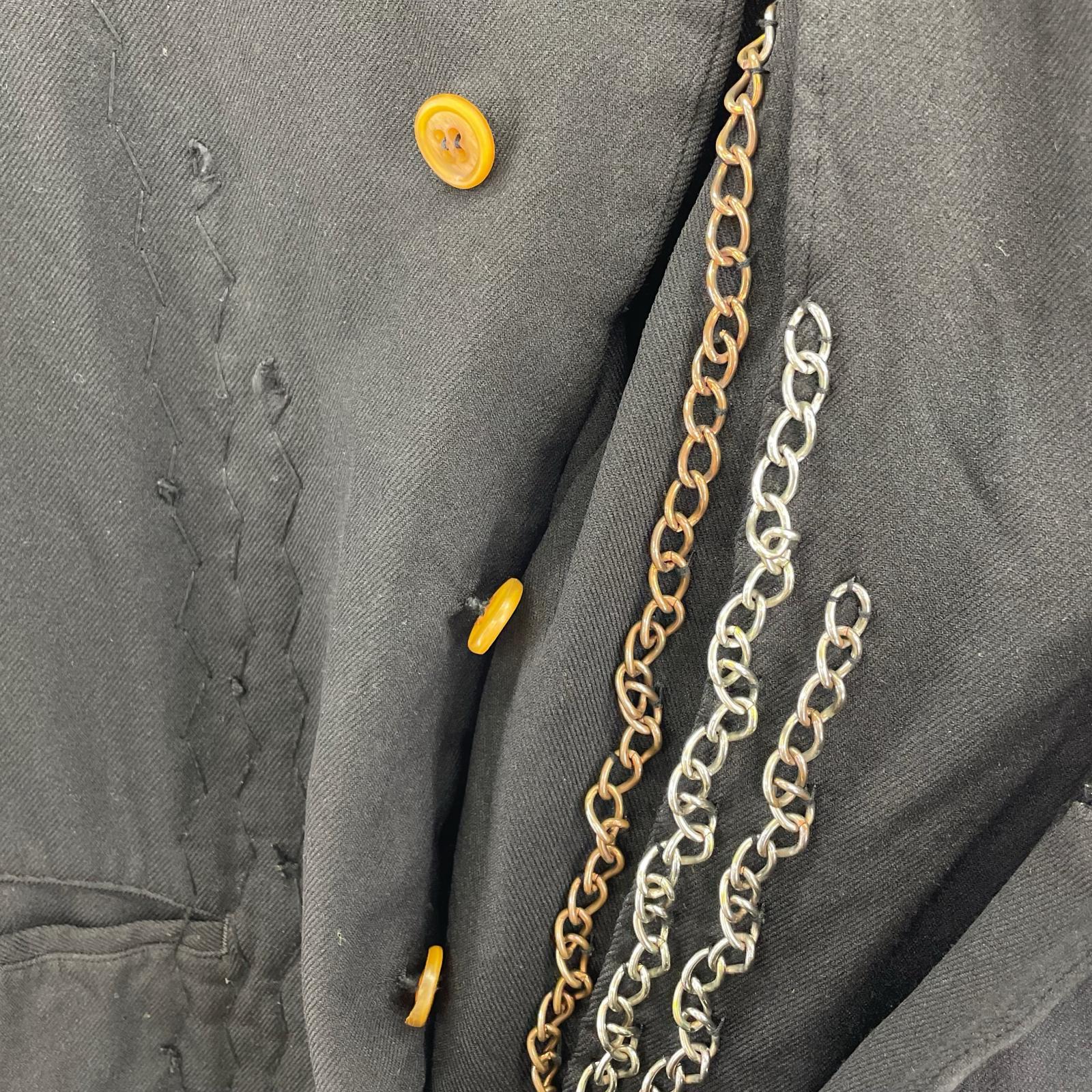 ジャケット COMME des GARCONS HOMME PLUS EVER GREEN 07ss チェーン装飾ジャケット S S ブラック