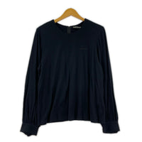 長袖Tシャツ シルク混 ウールカットソー LL ブラック