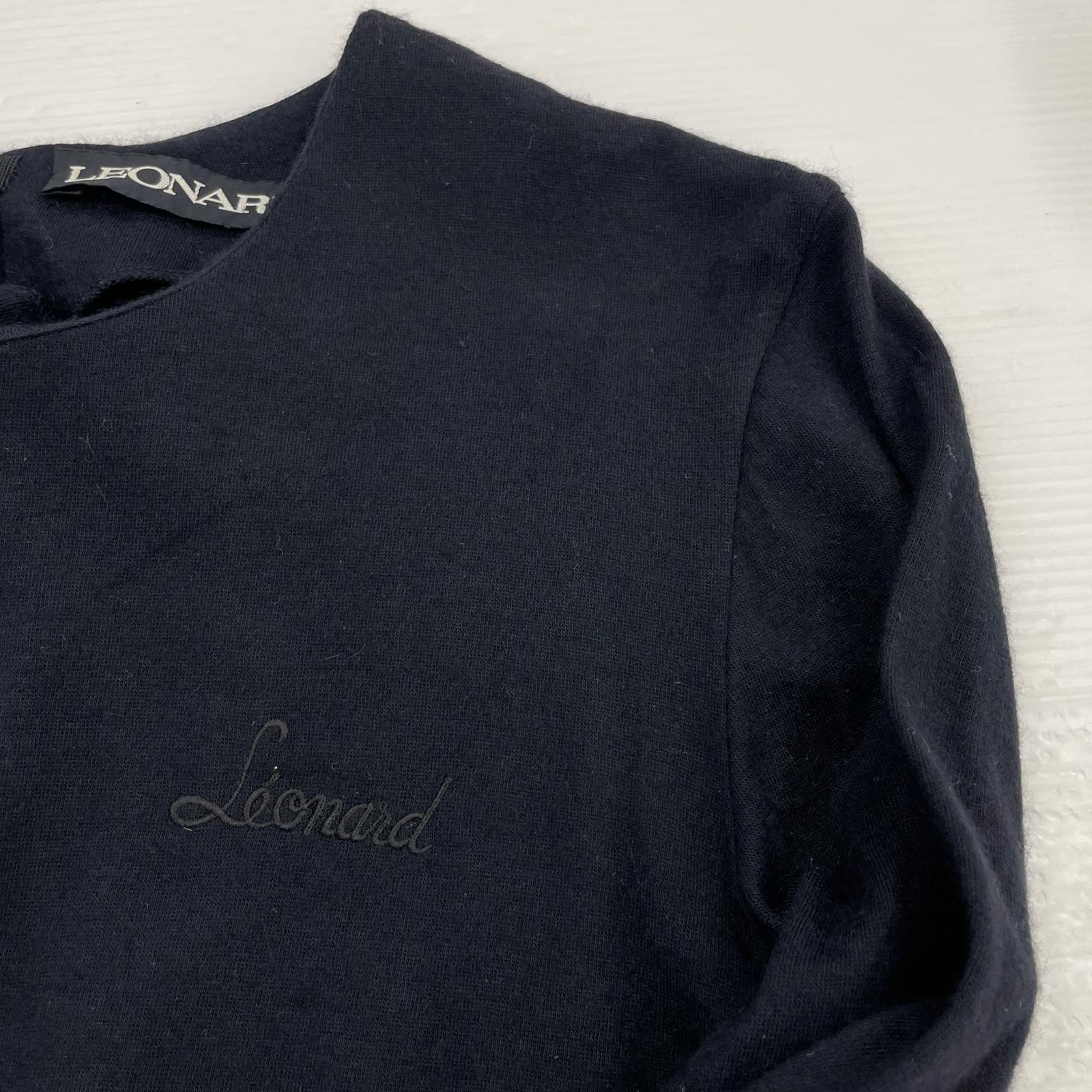 長袖Tシャツ シルク混 ウールカットソー LL ブラック