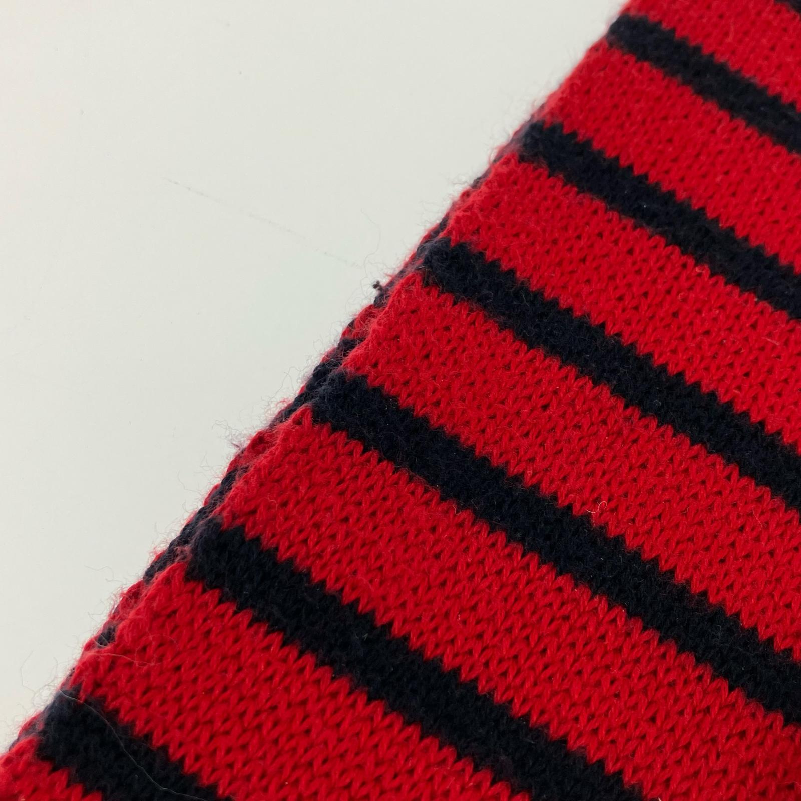 その他アクセサリー ボーダーマフラー レッド