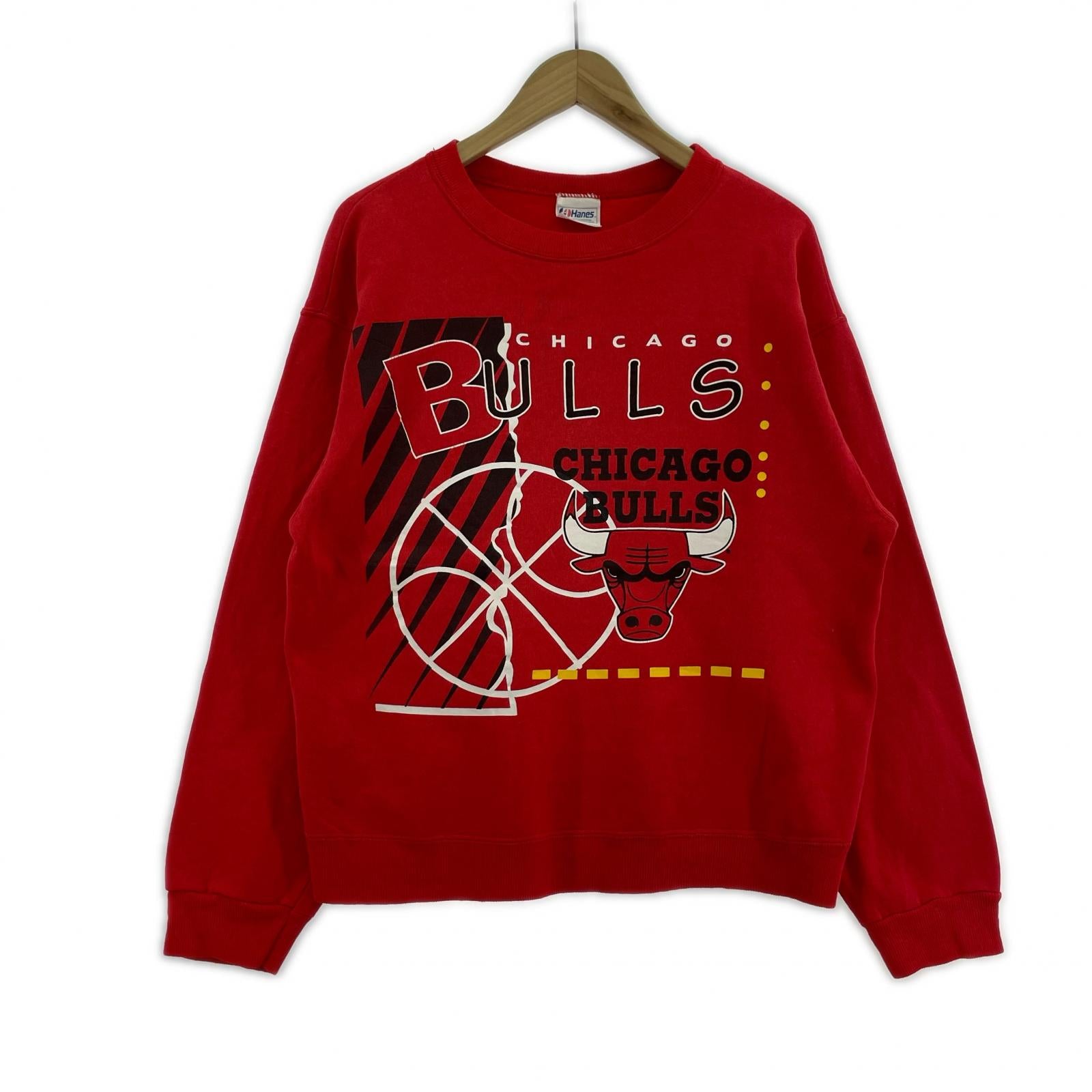 スウェット 90s HANES スウェット レッド ブルズ L レッド