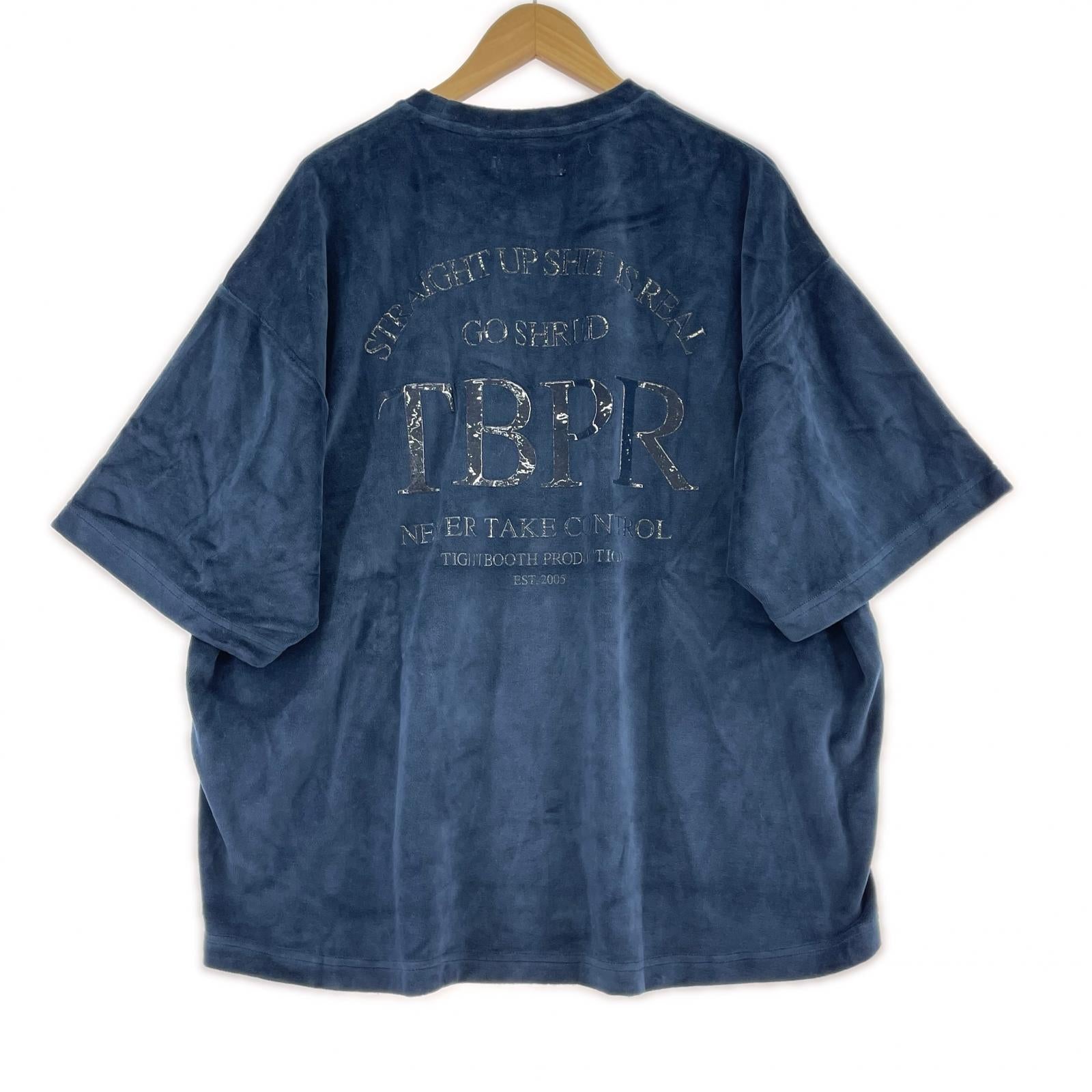 半袖Tシャツ STRAIGHT UP VELOUR T-SHIR ネイビー L