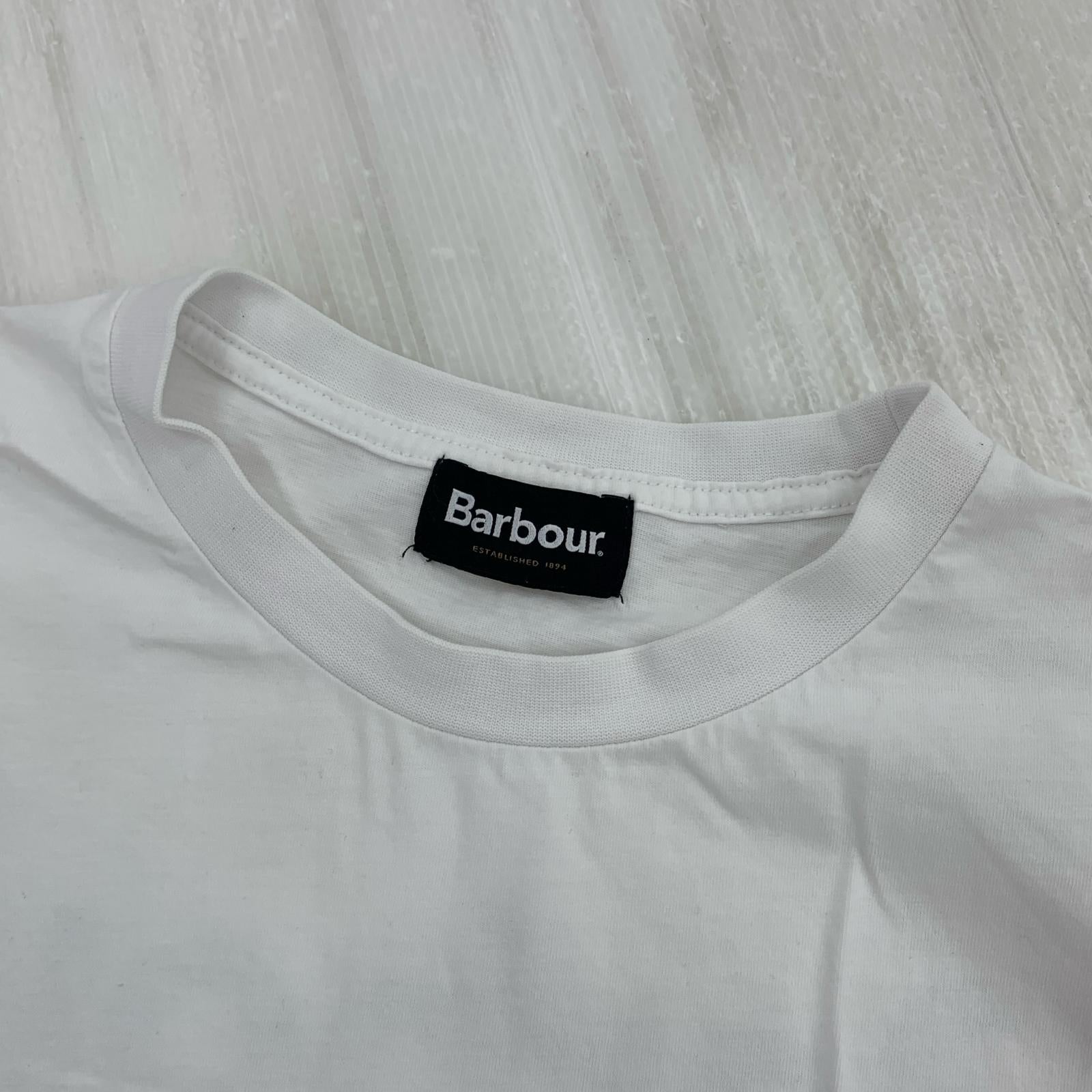 半袖Tシャツ Barbour バックプリントベーシックT 241MTSG004 白 ホワイト
