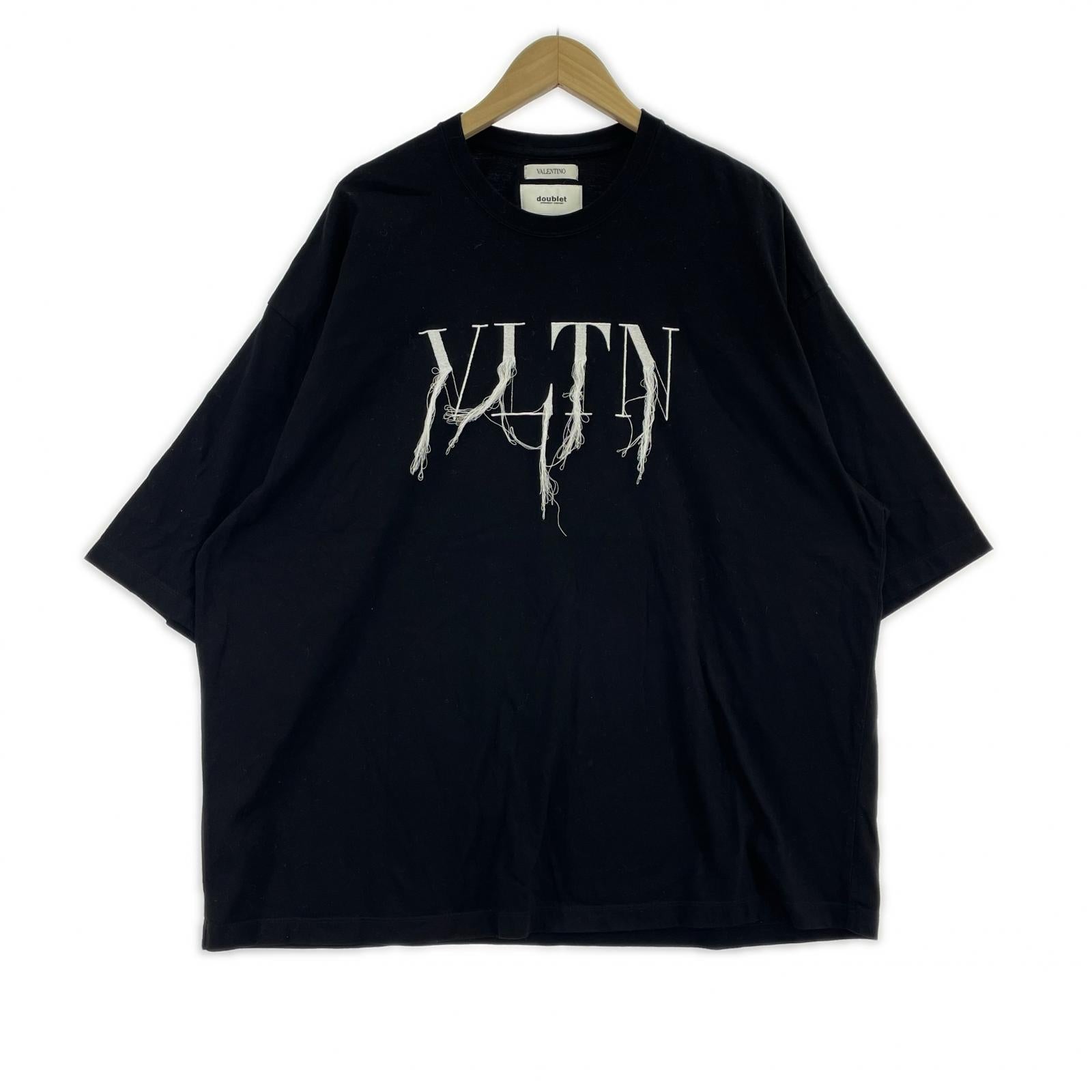 半袖Tシャツ VALENTINO×doublet コラボ フリンジロゴTee XL 黒 ブラック