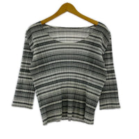 長袖Tシャツ PLEATS PLEASE ISSEY MIYAKE ボーダープリーツカットソー 3 グレー グレー