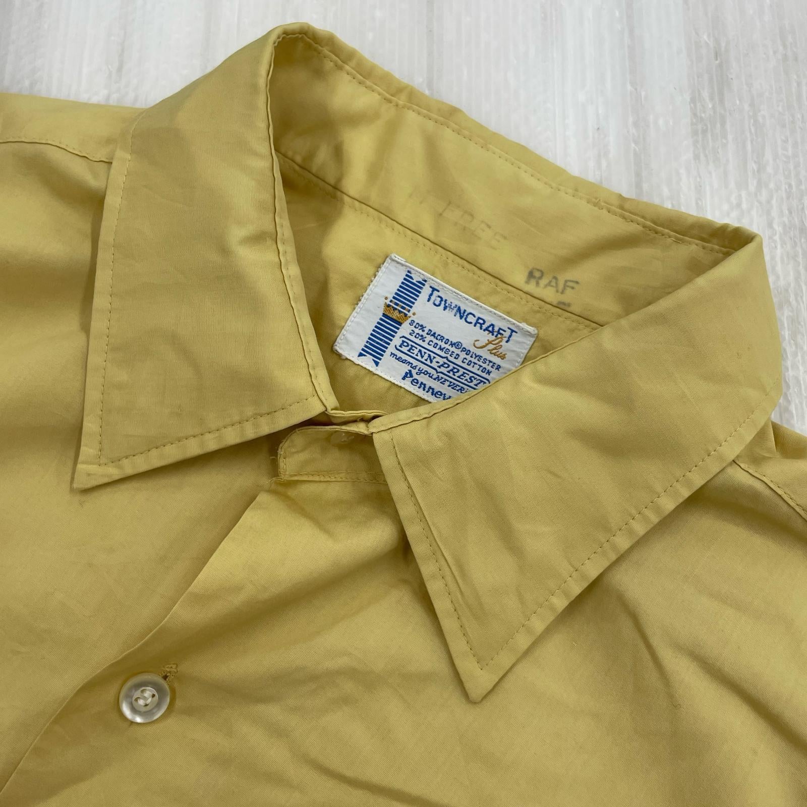 長袖シャツ OLD VINTAGE オープンカラーシャツ イエロー イエロー