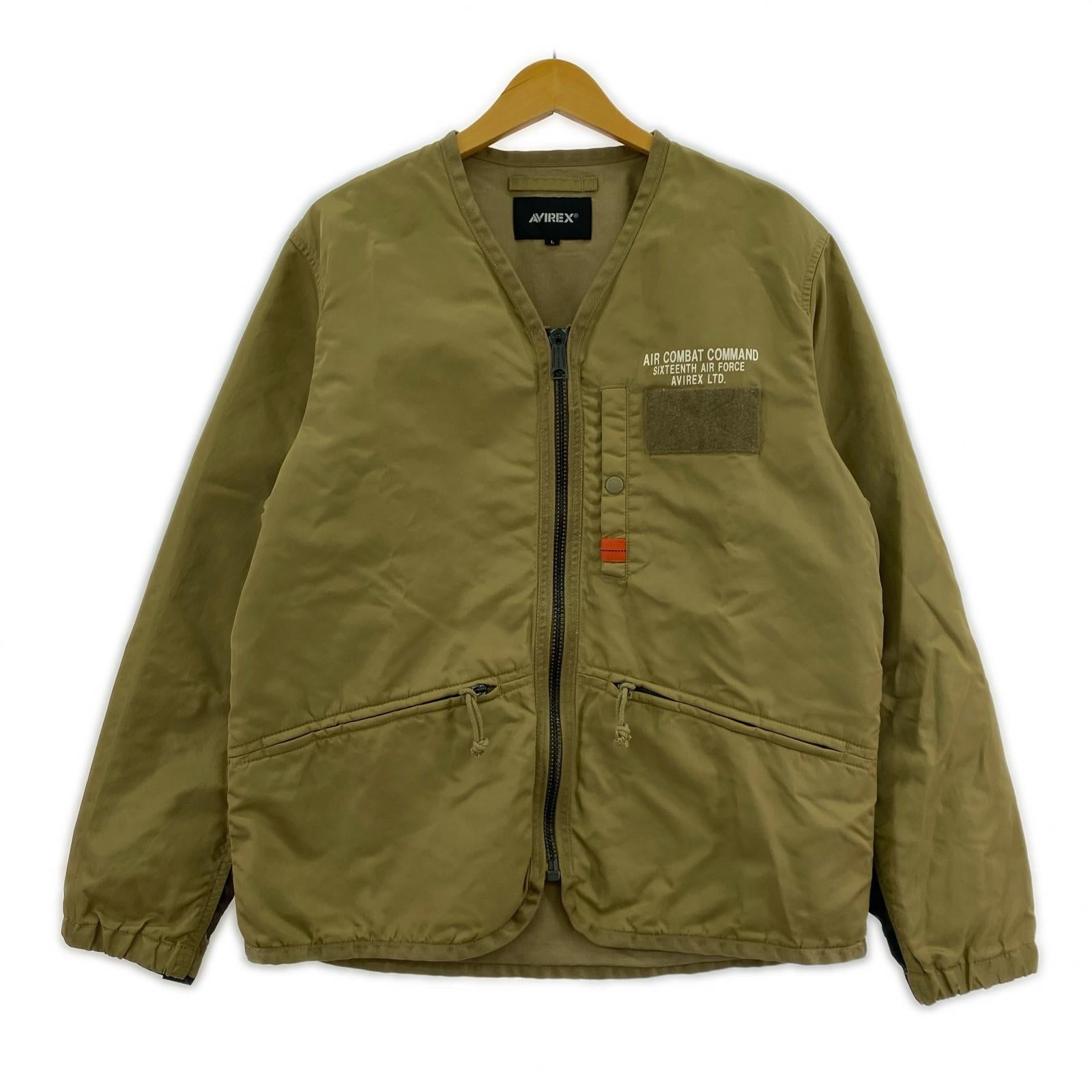 ジャケット MILITARY ZIP CARDIGAN L ベージュ