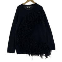 ニット HOMME PLUS 23AW フリンジニット 黒 (M) M ブラック