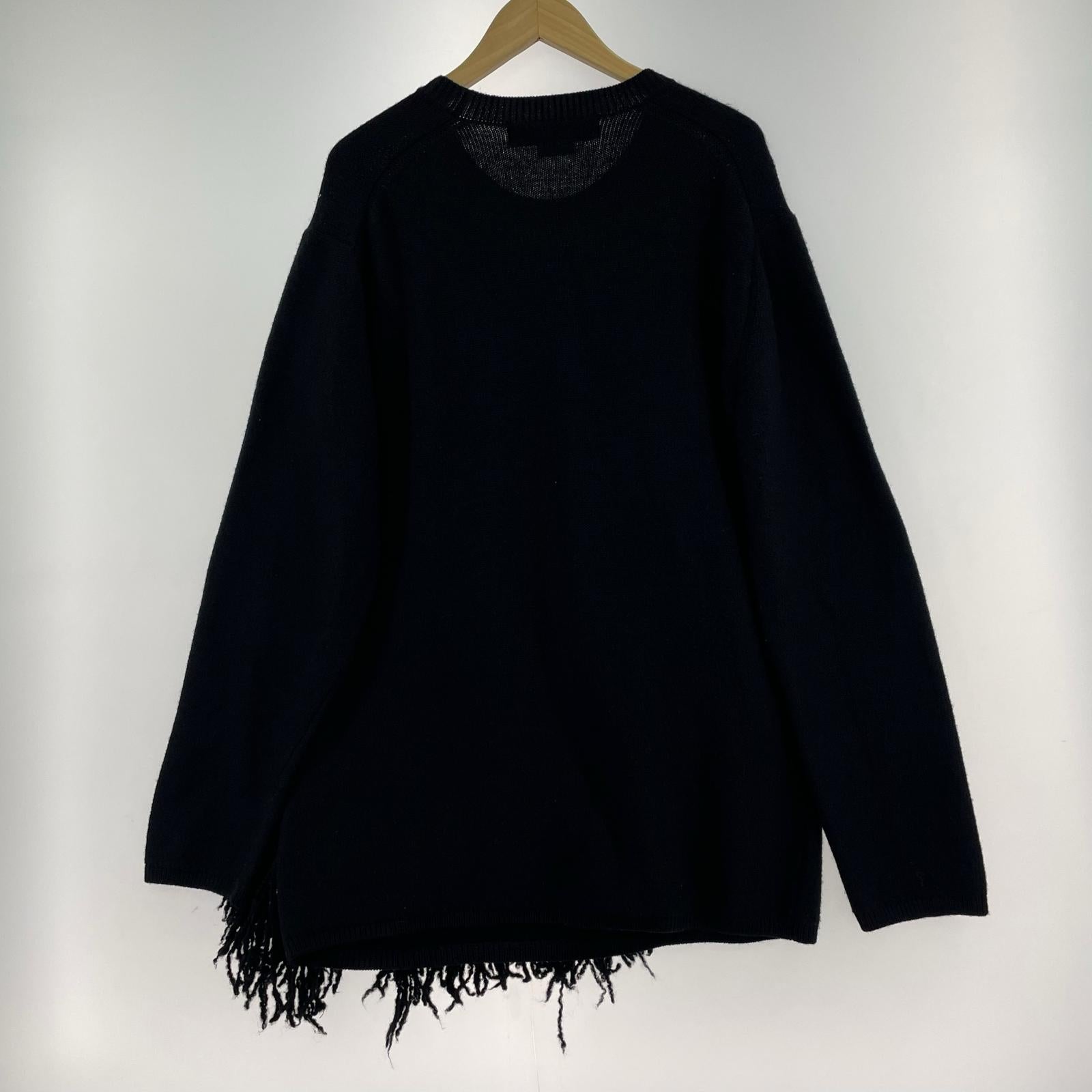 ニット HOMME PLUS 23AW フリンジニット 黒 (M) M ブラック