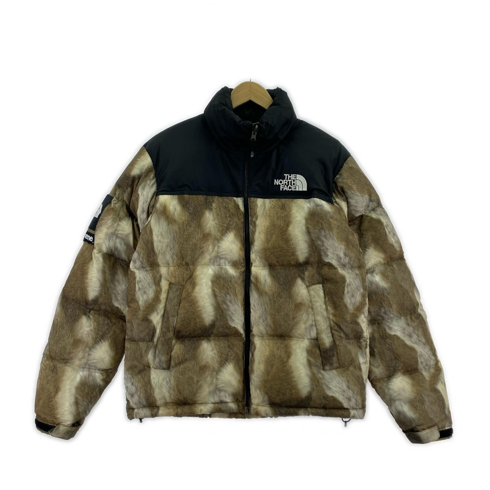 ダウンジャケット ×Supreme 13AW FUR PRINT NUPTSE JACKET S S
