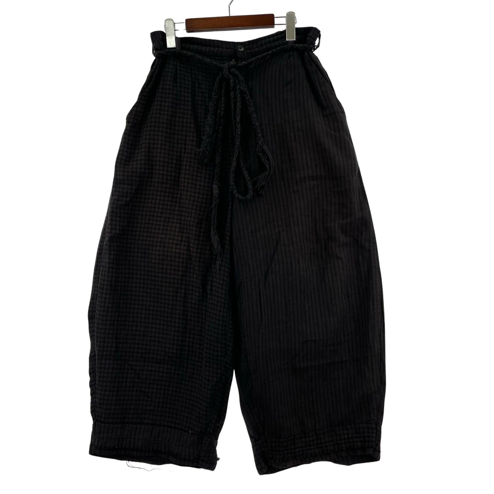 パンツ alexander manamis 25ss CHECK PATNS ブラック