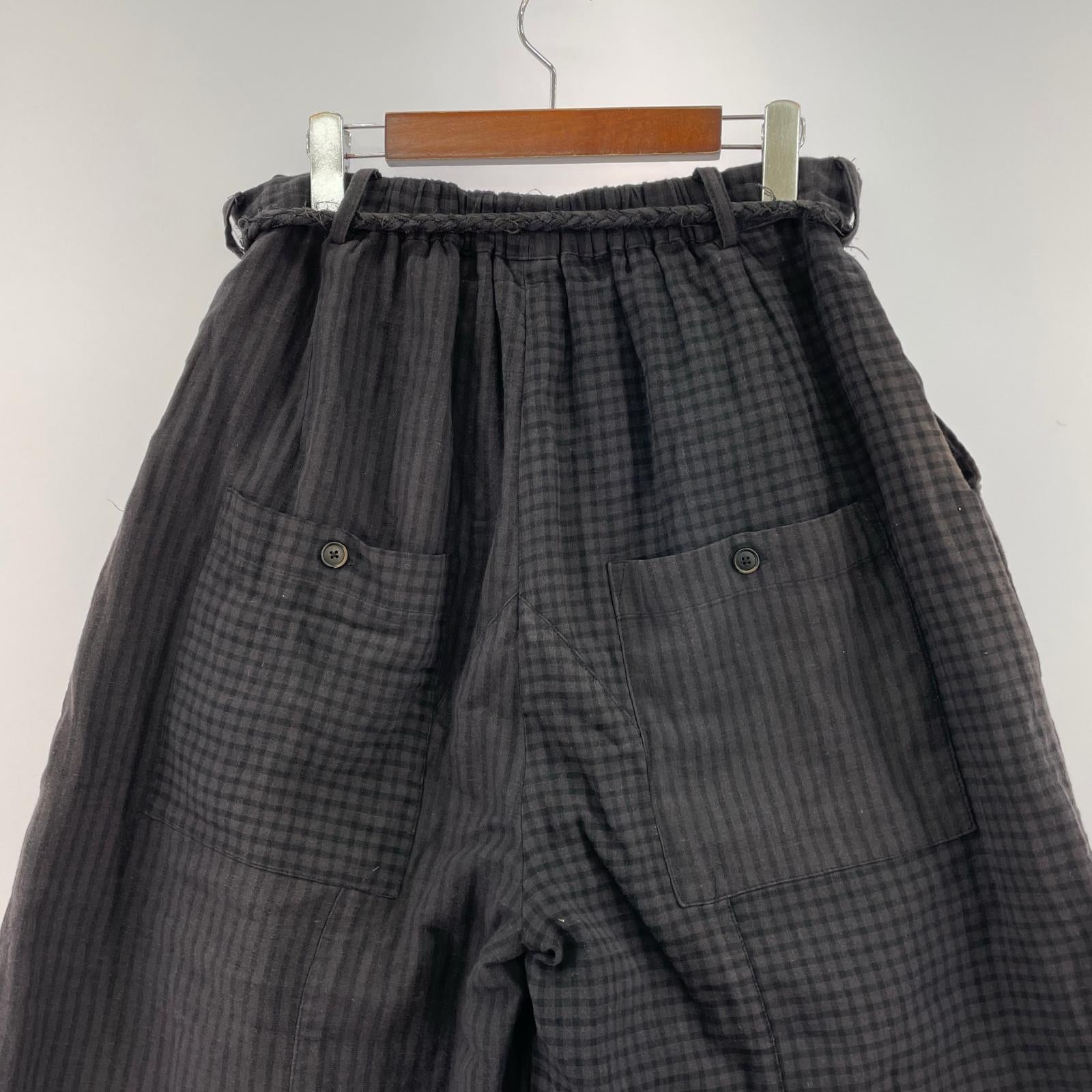 パンツ alexander manamis 25ss CHECK PATNS ブラック