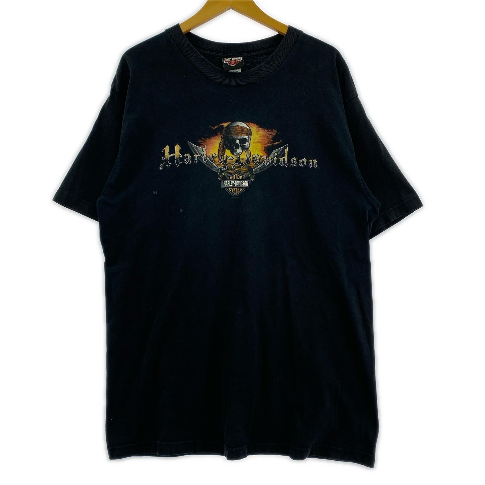 半袖Tシャツ 00s USA製 パイレーツスカルTee 黒 ブラック