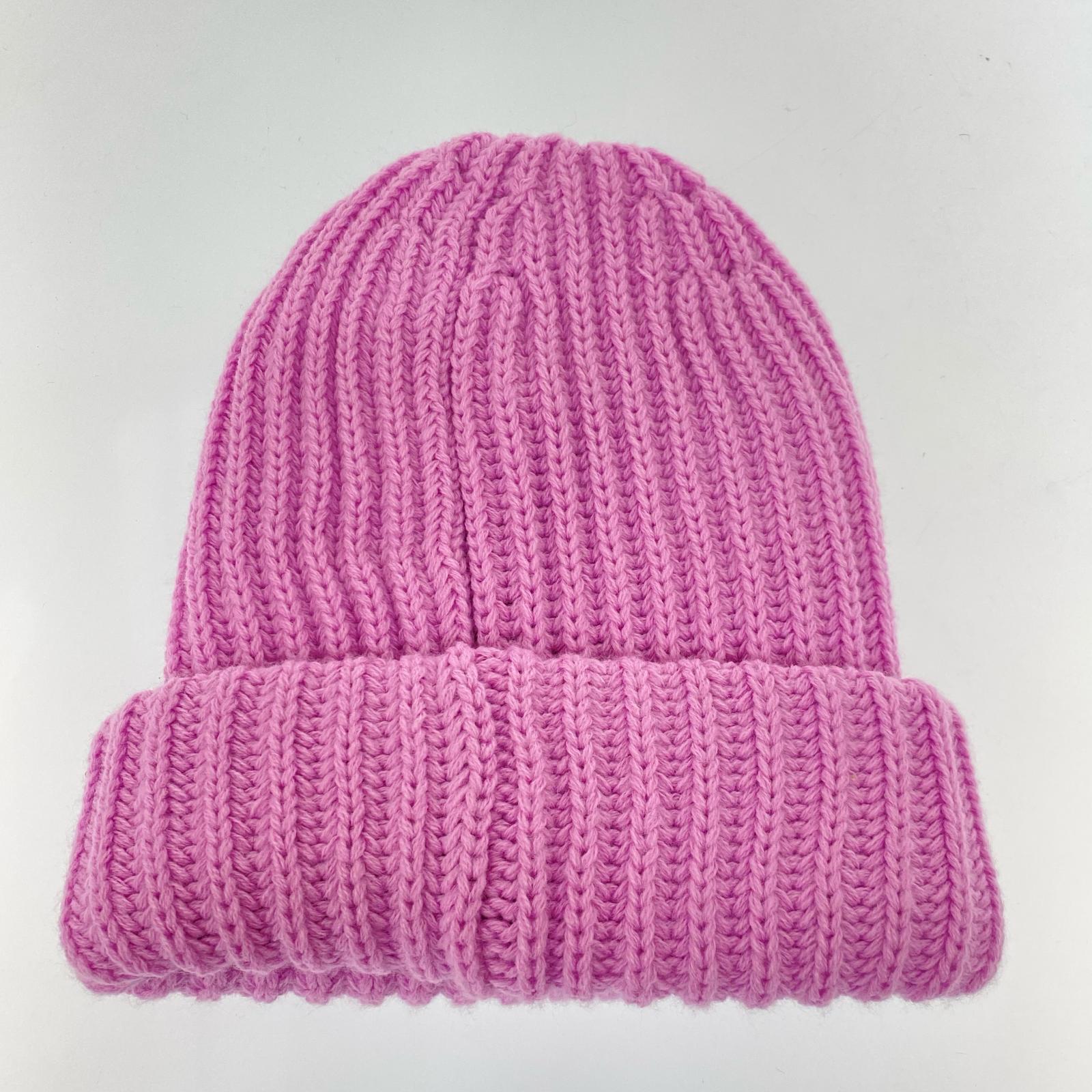 ニットキャップ CHUNKY RIB CLASSIC LOGO BEANIE ピンク