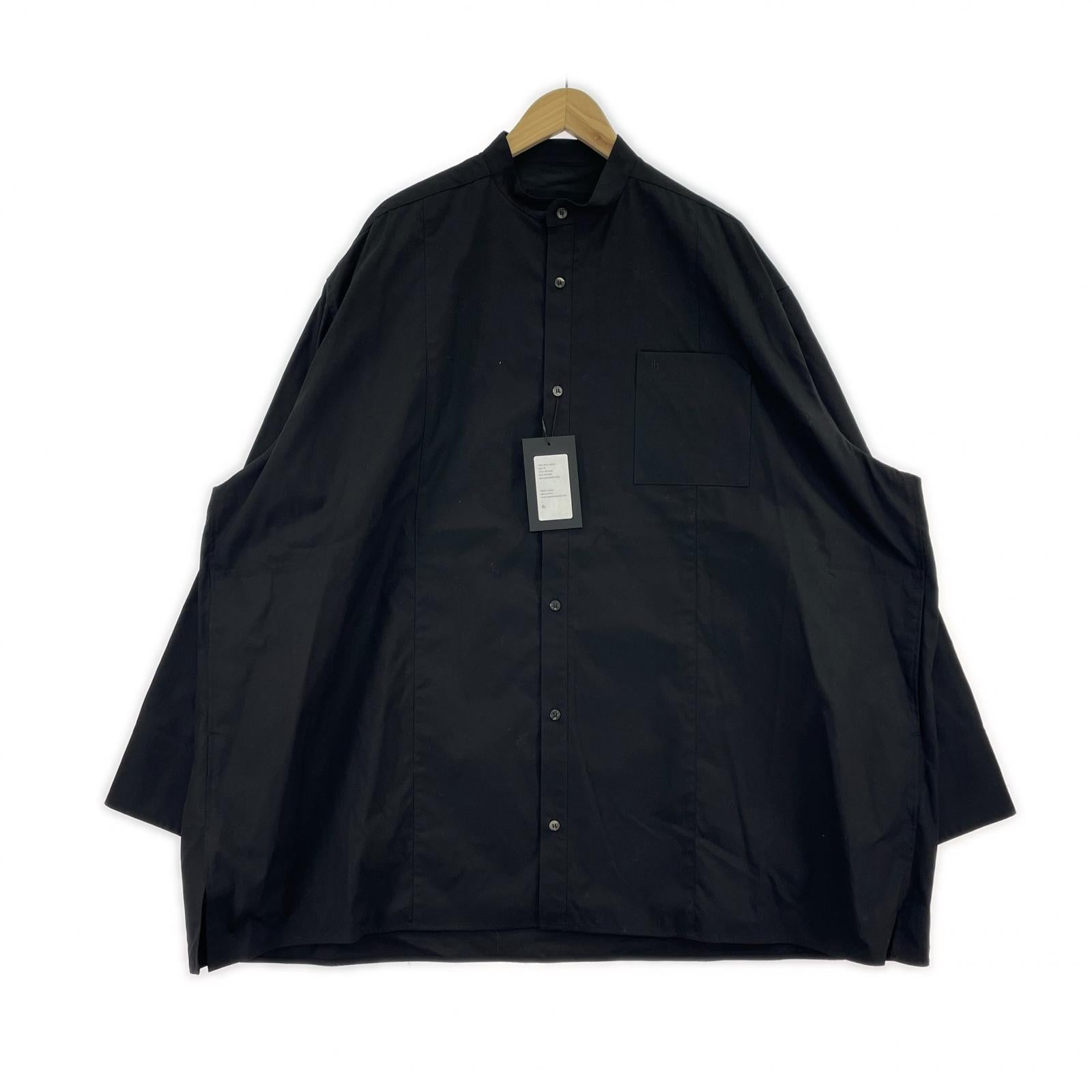 長袖シャツ th Oversized Band collar Shirt 48 2101-SH15-M103 ブラック