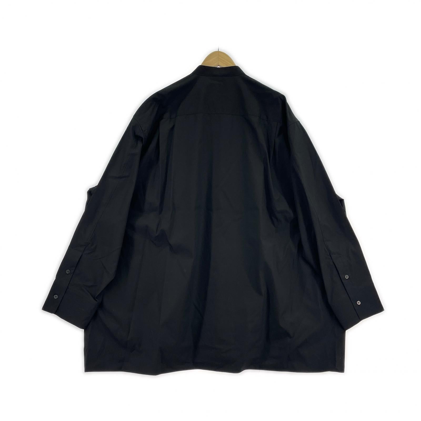 長袖シャツ th Oversized Band collar Shirt 48 2101-SH15-M103 ブラック