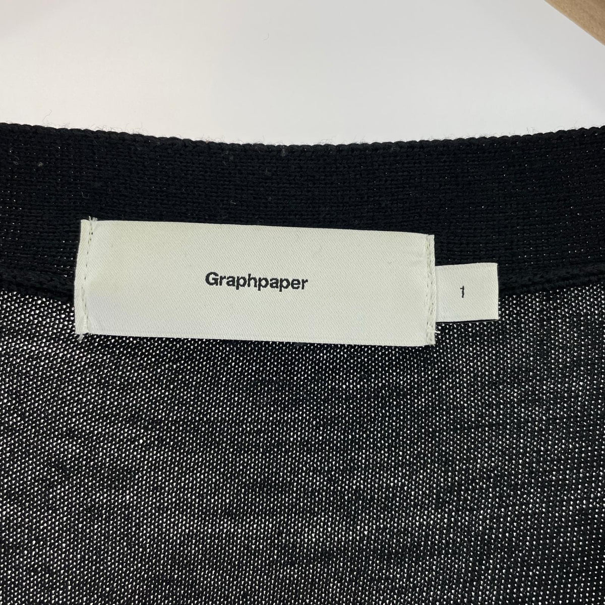 その他トップス Graphpaper HIGH GAUGE KNIT CARDIGAN 1 GU193-80082B 1 ブラック