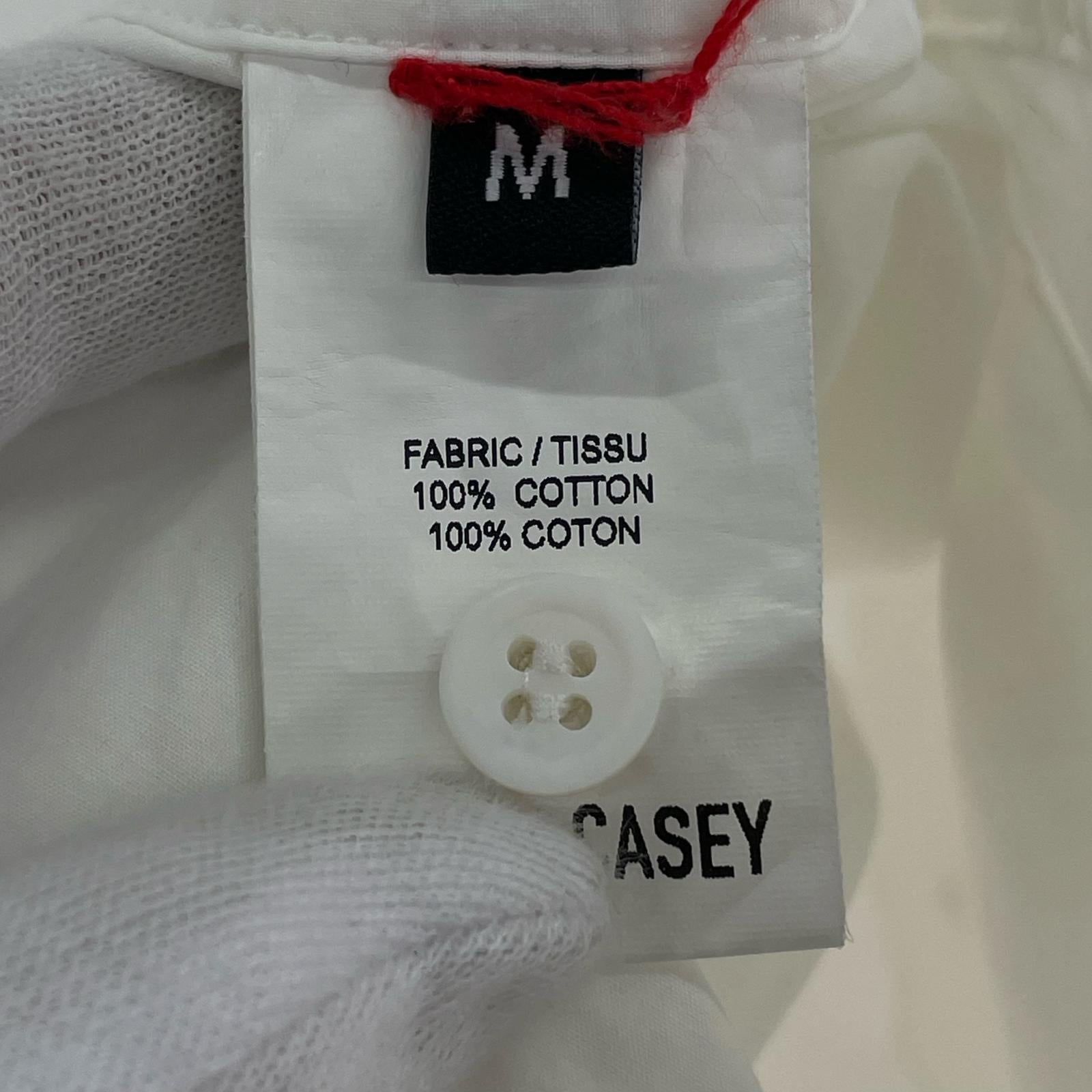 長袖シャツ CASEY CASEY BIG RACCOURCIE SHIRT M M ホワイト