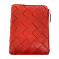 Bottega Veneta イントレチャート スモールコンパクトウォレット 赤